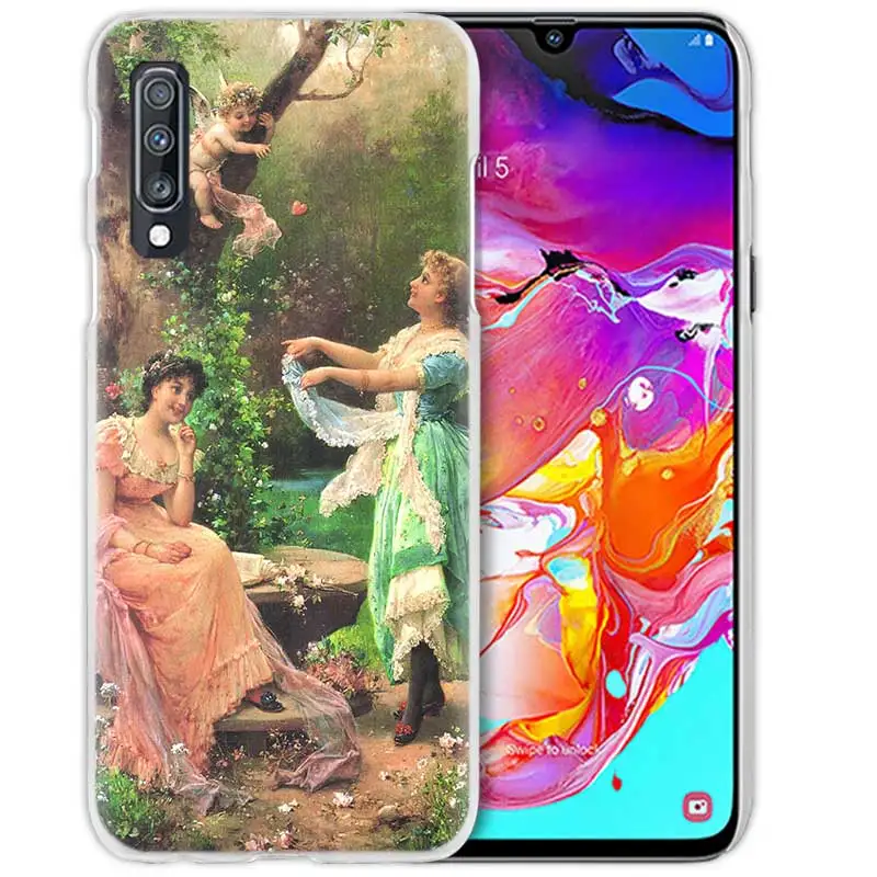 01 Художественный чехол с рисунком ангела Купидона для samsung Galaxy A50 A70 A20e A40 A30 A20 A10 A8 A6 Plus A9 A7 жесткий прозрачный чехол для телефона из поликарбоната - Цвет: 01