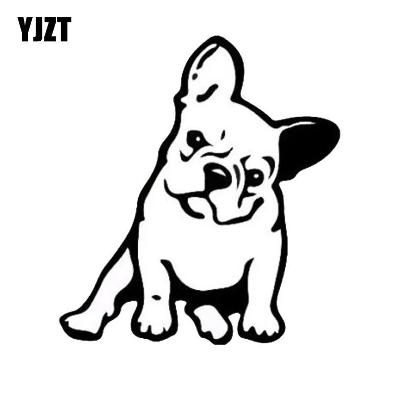 

YJZT 11.5*12.7CM FRENCH BULLDOG Dog Vinyl Decal Window Decoration Lovely Animal Car Sticker Black/Silver C6-1349