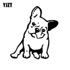 YJZT 11,5*12,7 см Французский бульдог виниловая наклейка с принтом собаки украшение окна милое животное наклейка на автомобиль черныйсеребристый C6-1349