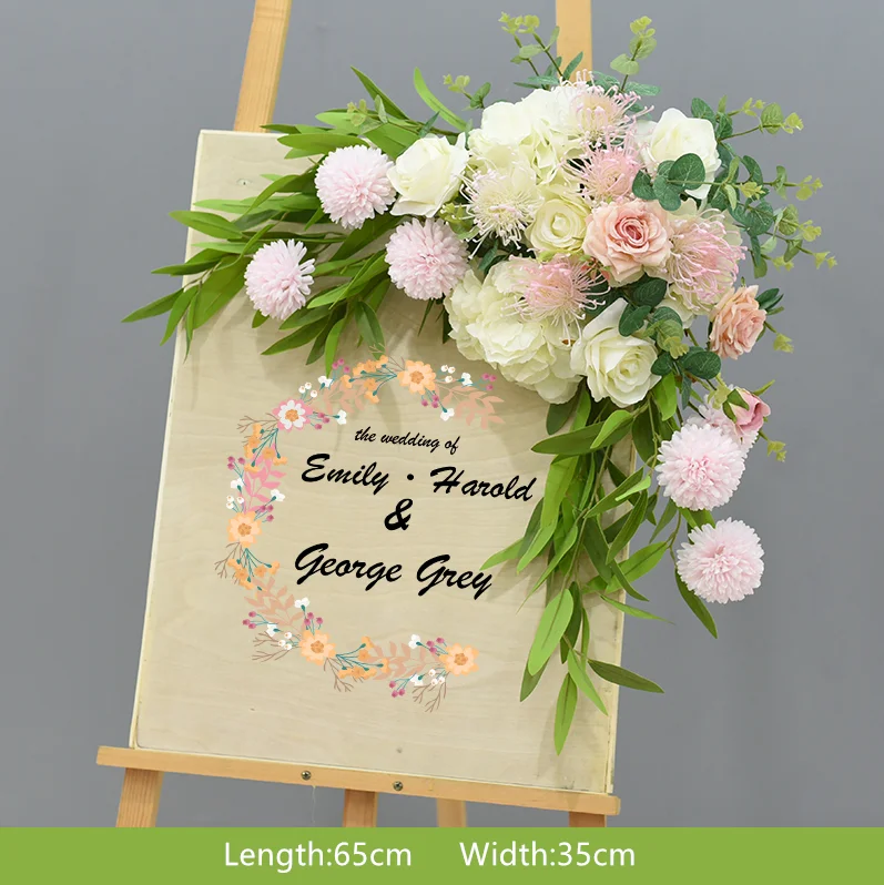 Свадебный декор дорожный свинец искусственный ряд цветов знак Добро пожаловать