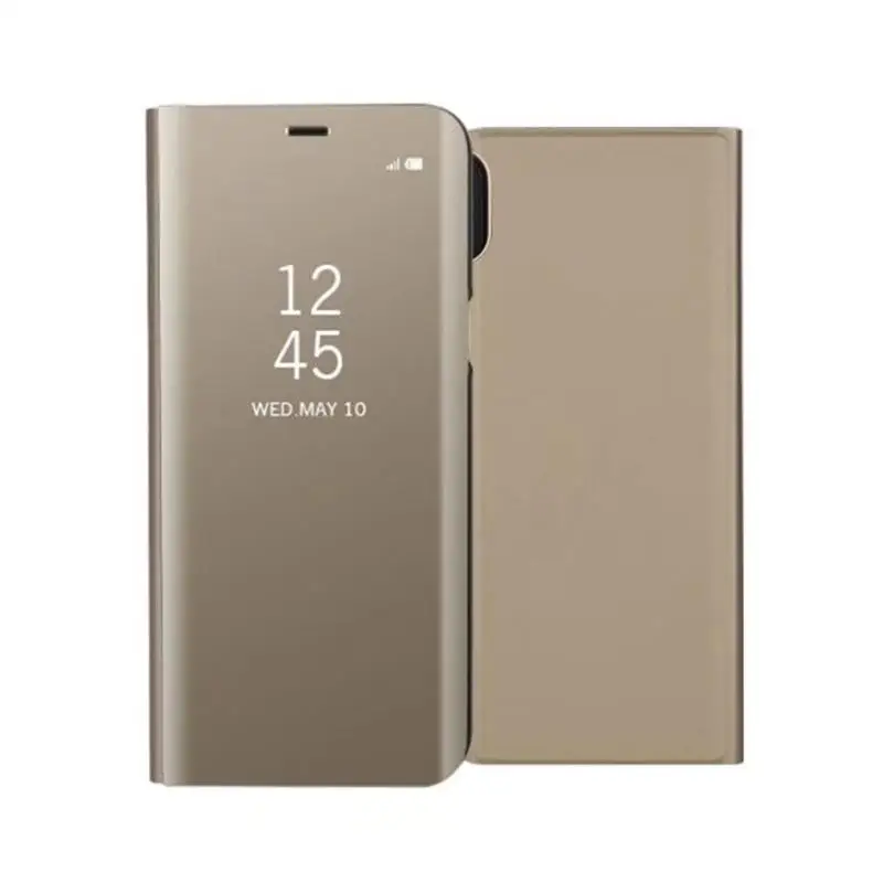 Mirror Flip Phone Case For Iphone 6 6s 7 8 Plus X Clear View Plating Shell iphone Leather Mobilephone | Мобильные телефоны и