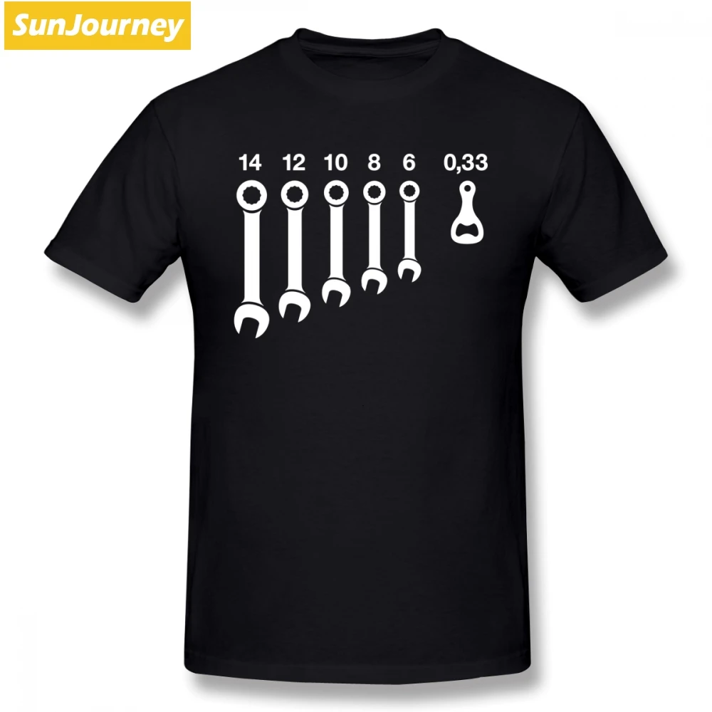 Wrenches Beer Bottle Opener Tools Men T Shirt Hiphop Vegan Oversize Cotton Crewneck Short Sleeve Clothes 2018 | Мужская одежда