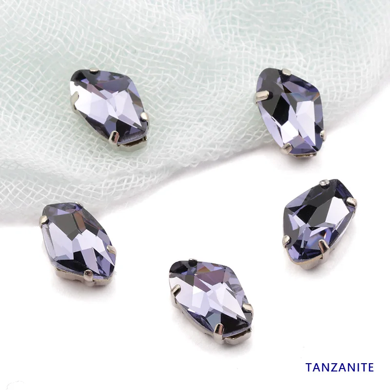 tanzanite Новинка, популярные, 9*14 мм, галактические коготь, пришитые стразы, Хрустальное стекло, пришитые по камню, стразы для шитья, аксессуары для diy - Цвет: tanzanite