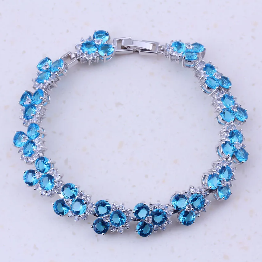 2017 новые товары Небесно Голубой Кристалл кубический циркон серебряный цвет