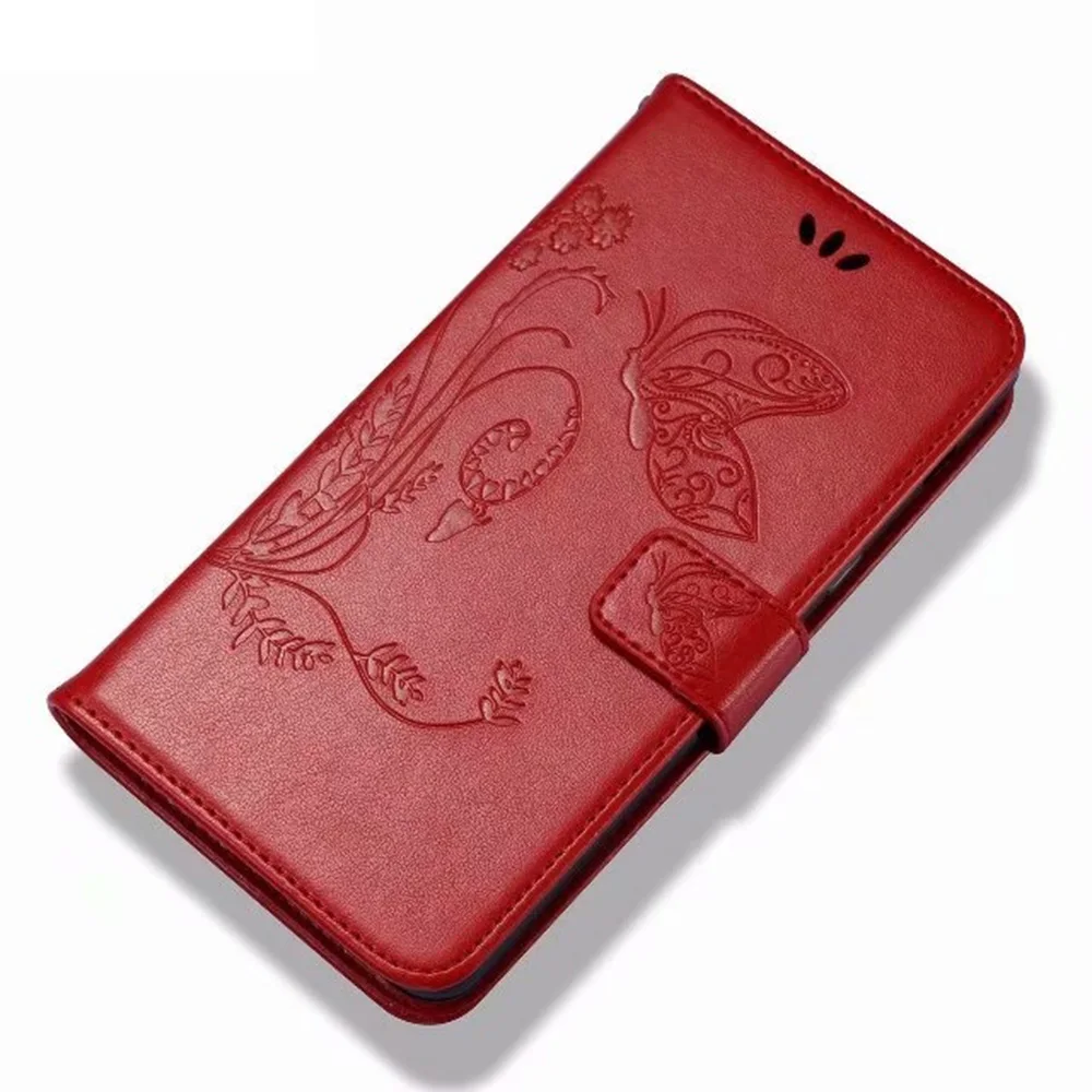 Кожаный чехол книжка с бабочками для Vertex Impress Wolf Baccara Calypso защитный
