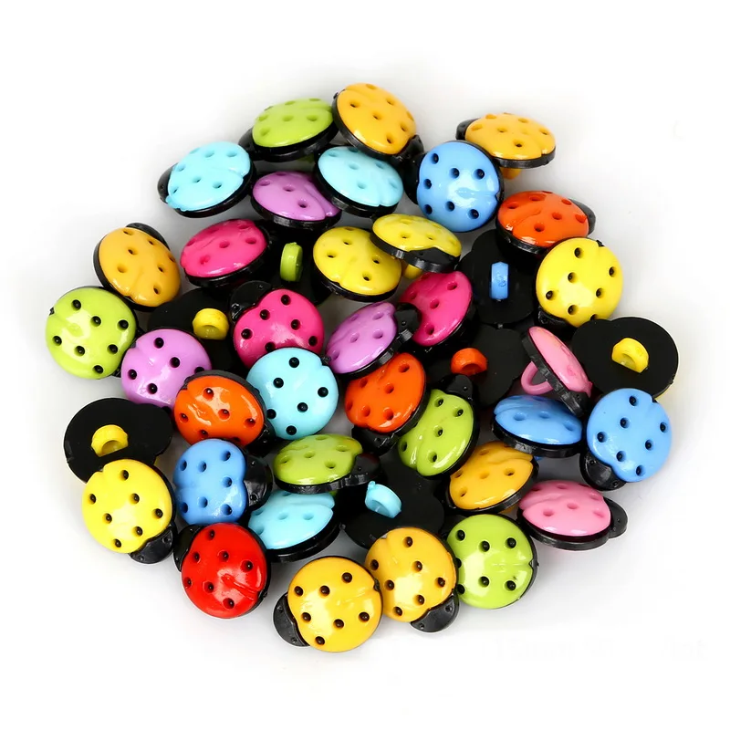 

13x15x8mm Mix Color Red Ladybug DIY Kid's Plastic Sewing Buttons