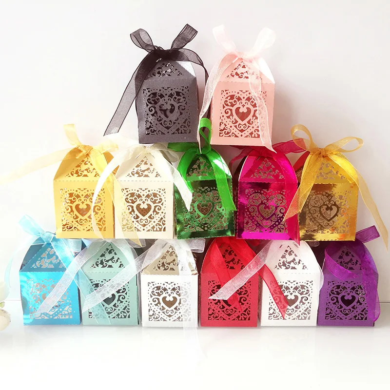 50 шт. лазерная резка любовных сердец|Подарочные сумки и упаковка| |