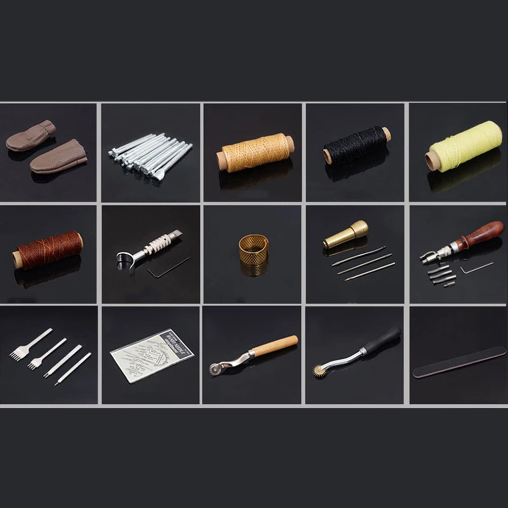 

34PCS Leather Sewing Tools Kit Leather Craft Tool Leather DIY Hand Stitching Tools for Sewing Leather Canvas