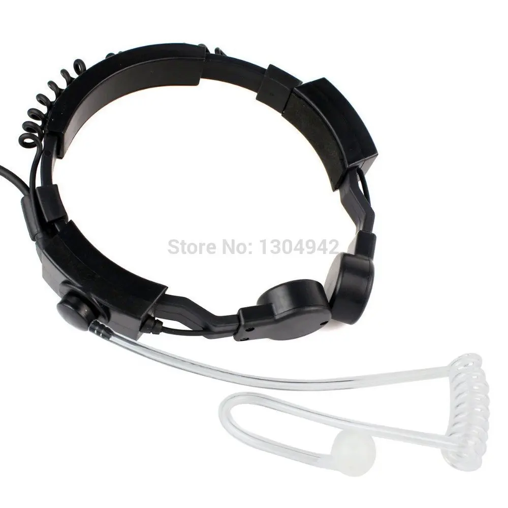 Professional Military Police FBI Throat Microphone Covert Acoustic Tube Earpiece Headset 2pin for Icom Maxon Yaesu Vertex Radio