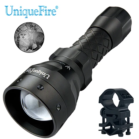 UniqueFire 1407 IR 850NM 3 режима светодиодный светильник ночного видения с объективом 38 мм Инфракрасный светильник регулируемый фонарь с зумом для охоты - Испускаемый цвет: Torch and Holder