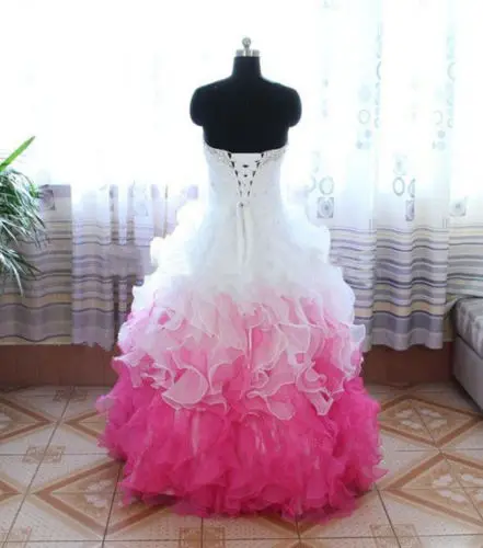 Привлекательные арабские Белые и розовые платья ANGELSBRIDEP для Quinceanera 15 лет