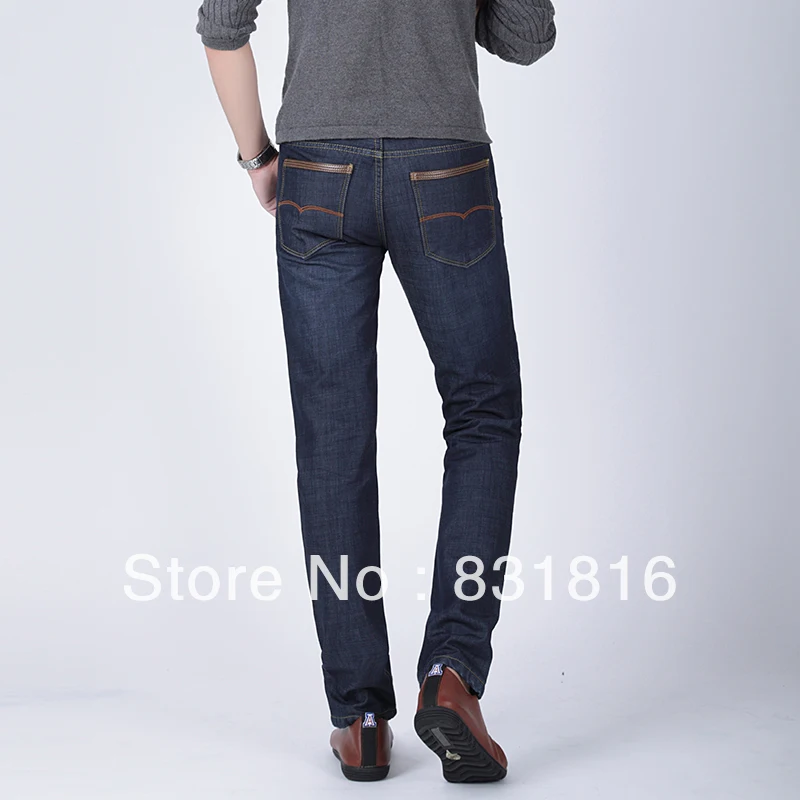 FREE SHIPPING 2013 New thickening male straight thermal autumn and winter men's clothing trousers plus velvet jeans 935# 28-40Y | Мужская