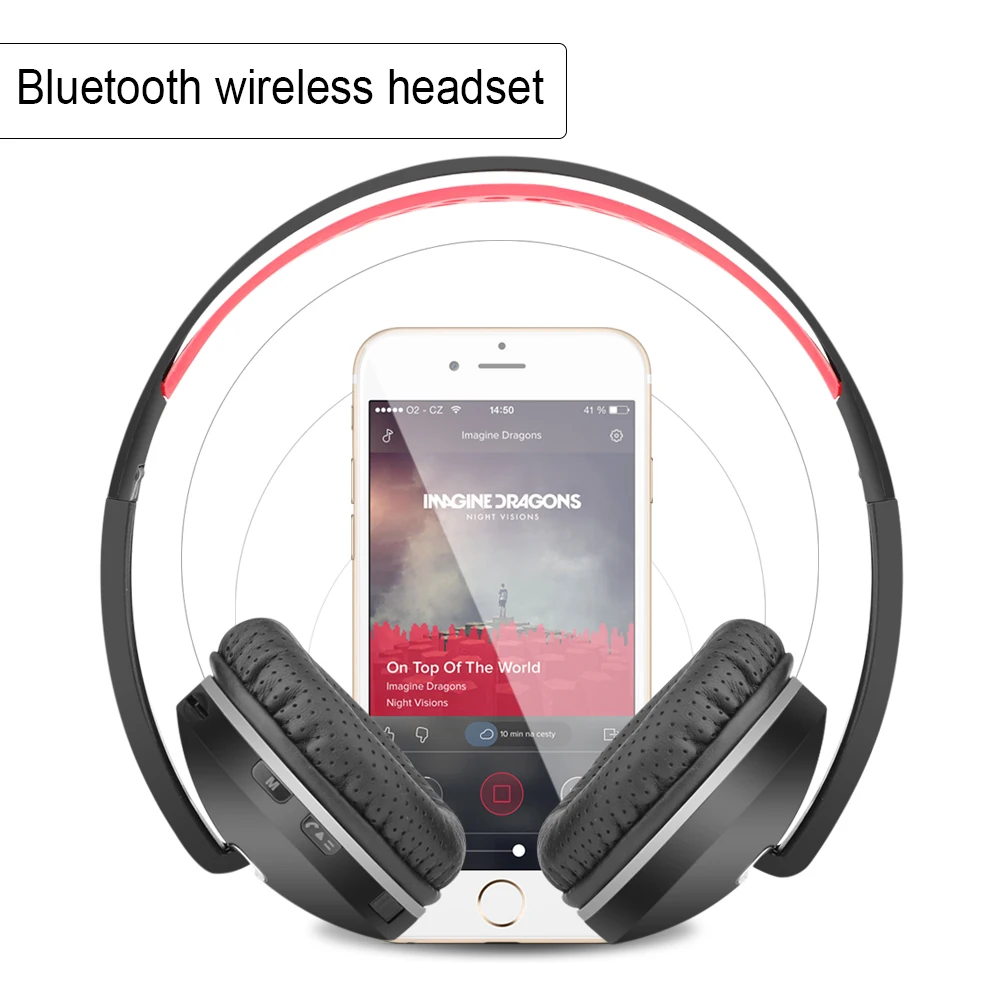 Беспроводные Bluetooth наушники с HD микрофоном стерео HiFi бас легкая складная