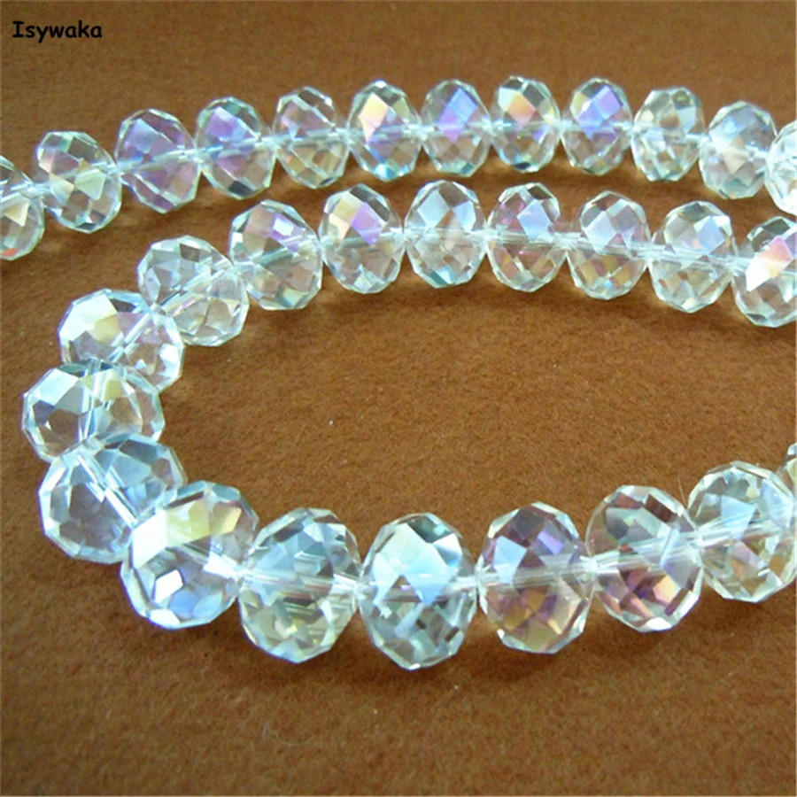 Австрийские стеклянные бусины Isywaka с огранкой белый цвет 12*14 мм 60 шт.|beads loose|crystal