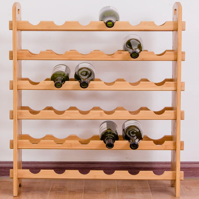 Деревянная полка для красного вина 36 держатель бутылок витрины складная