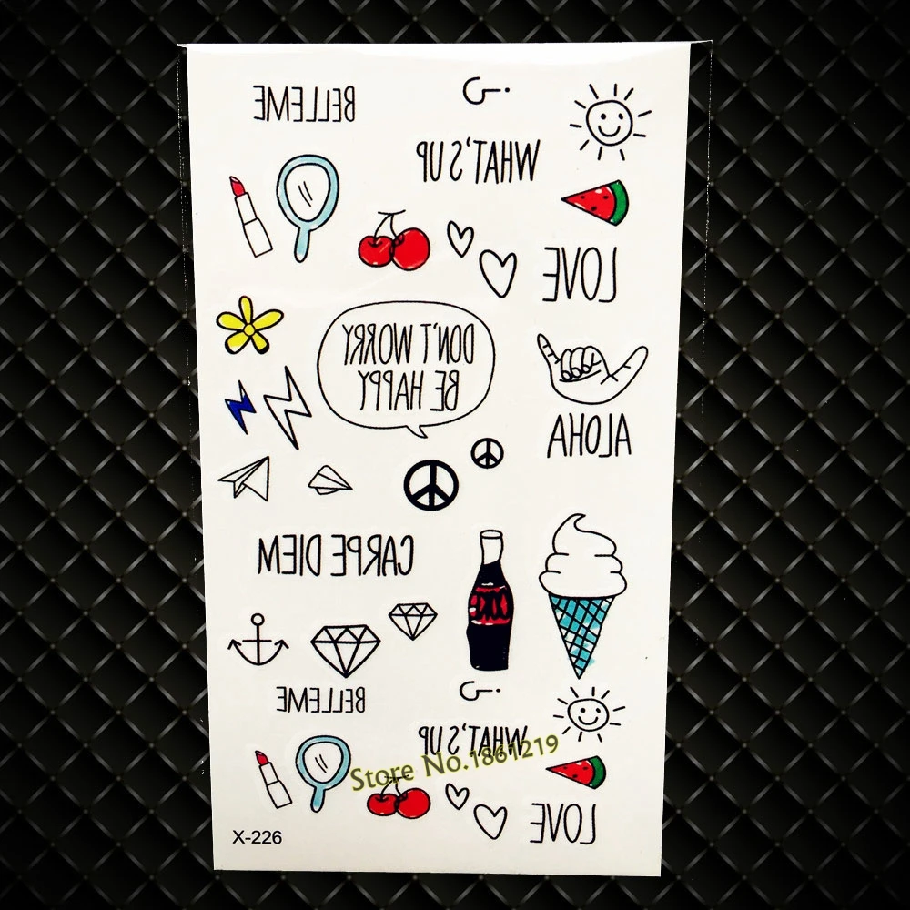 Собака клубника Водонепроницаемый Временные татуировки Наклейки Для женщин