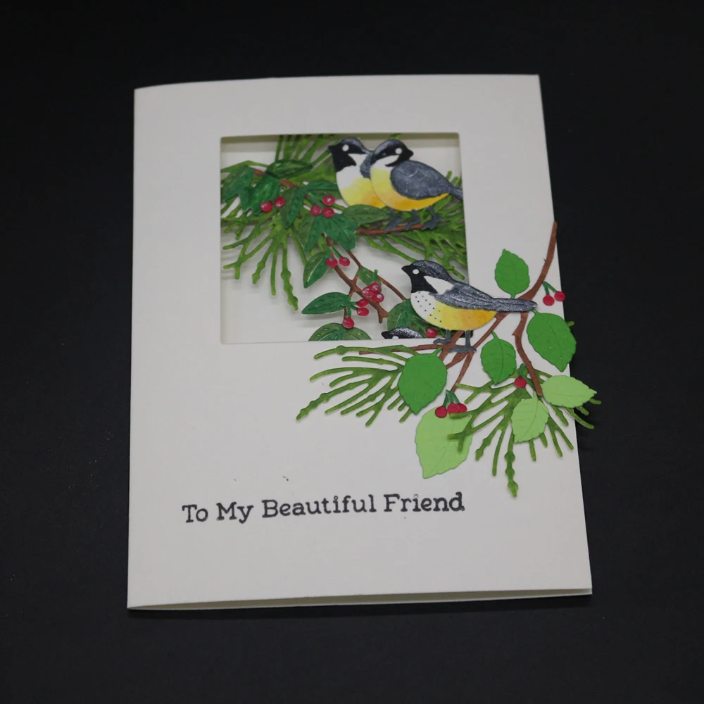 2 стиля филиал металла стали тиснение резки штампы Крафтовая окраска DIY