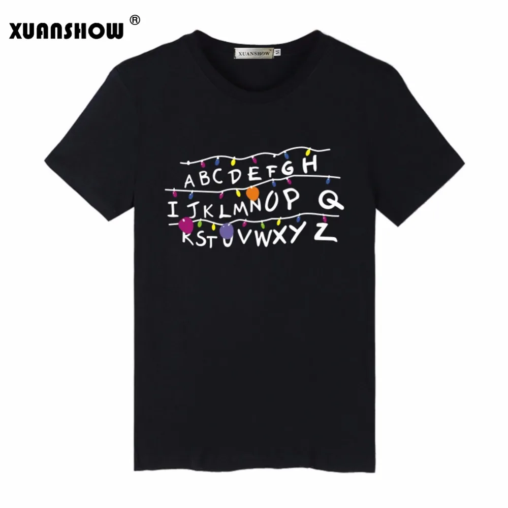 Женская футболка с круглым вырезом XUANSHOW летняя повседневная буквенным принтом и