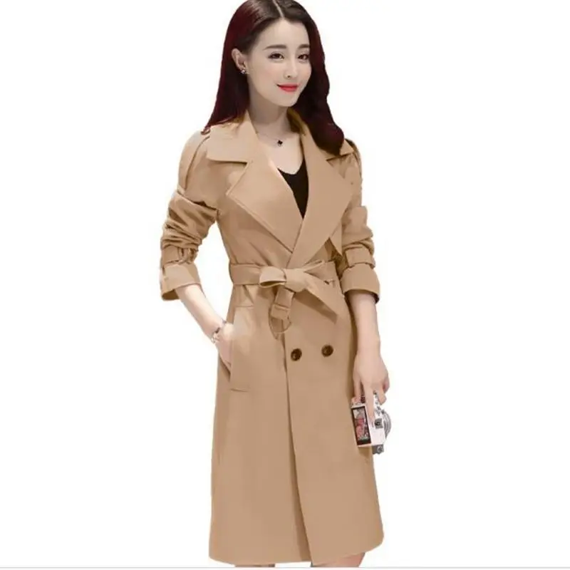 Новинка 2018 весна осень длинная куртка ветровка женский модный тонкий Тренч пальто для молодых женщин