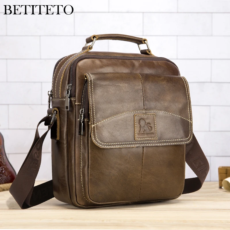 

Betiteto Brand Genuine Leather Men Handbags Messenger Bags Pochette Male Shopper Shoulder Sling Bag Sacoche Homme Sac A Main