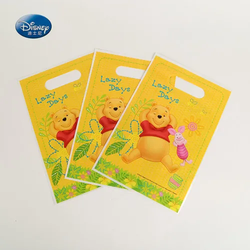 gift bags 6pcs Винни Пух День Рождения украшения набор посуды Медведь Мальчики вечерние принадлежности - Цвет: gift bags 6pcs