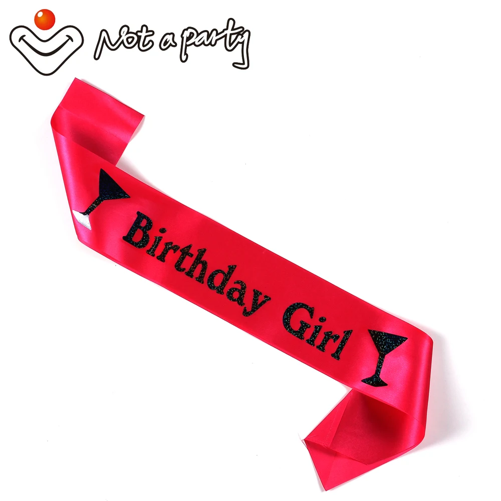 Pinkbirthdaygirl Блестящий Пояс вечерние принадлежности для мероприятий Свадебные События день рождения ленты для девочки девичник холостяцкая Вечеринка принадлежности вечеринка для девочек сувениры - Цвет: Pinkbirthdaygirl