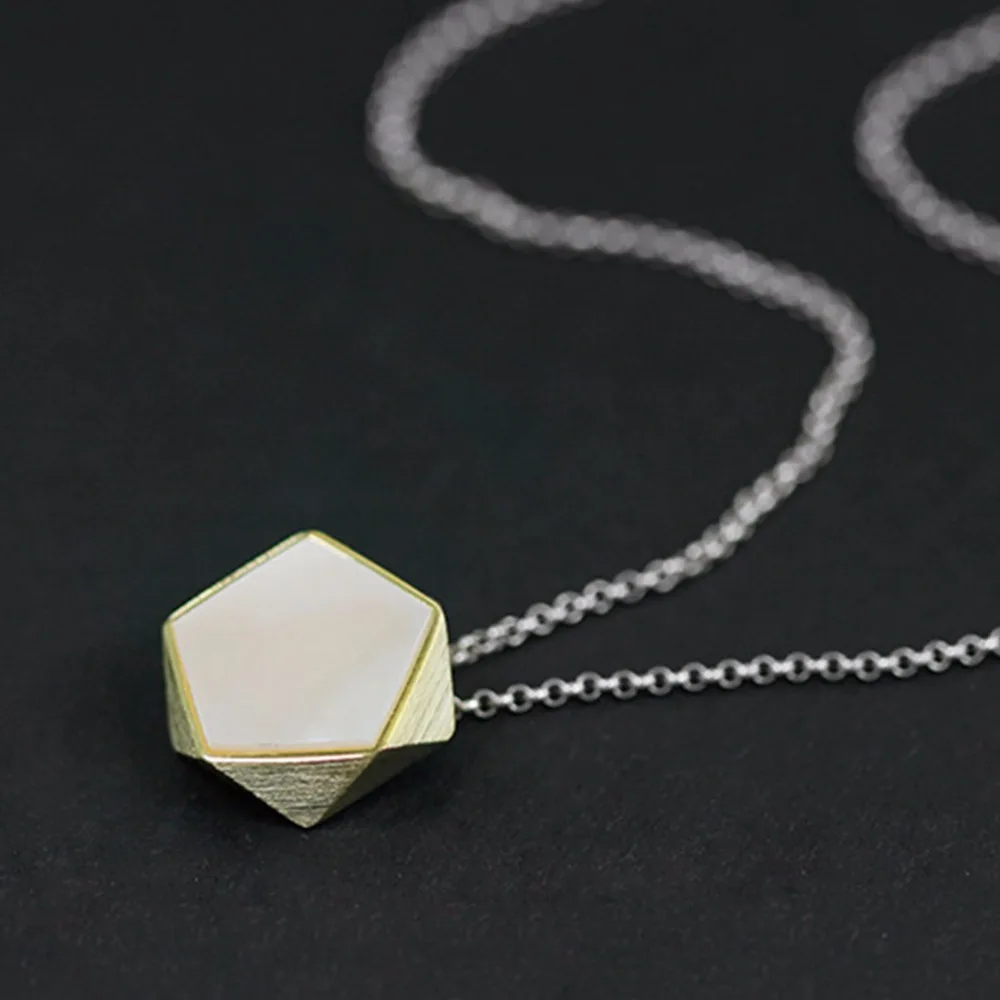 Lotus Fun реальные 925 серебро Северной Европы Стиль геометрические углы Дизайн Ювелирные украшения кулон без Цепочки и ожерелья для Для женщин
