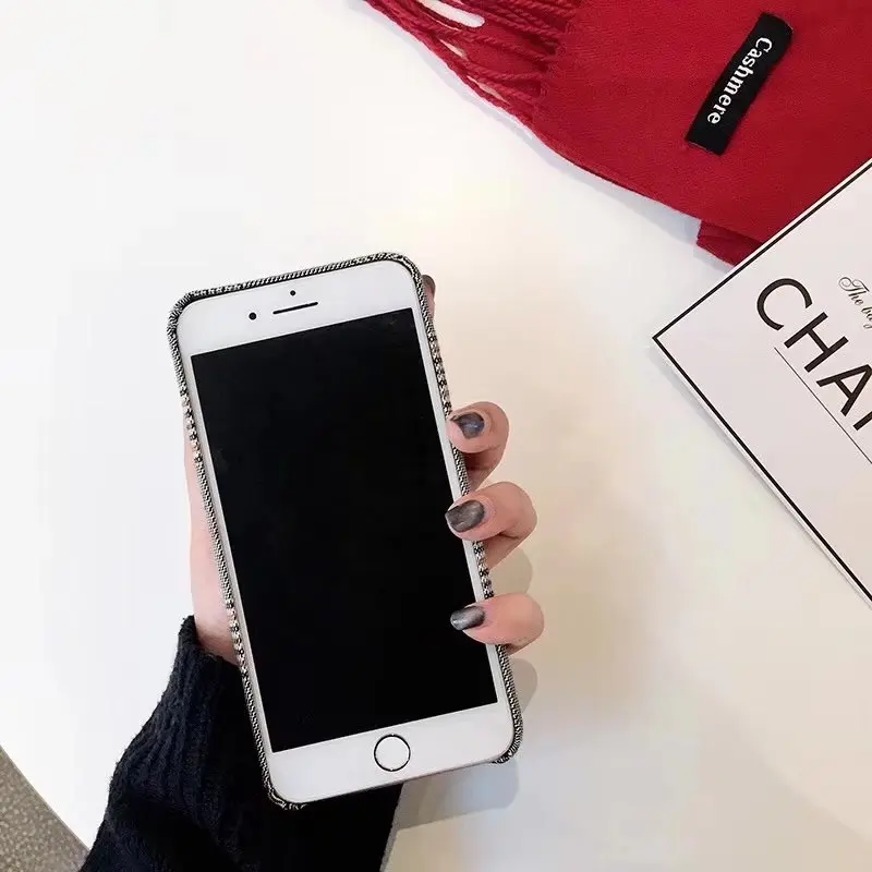 Eqvvol клетчатый Ретро Европейский Стиль чехол для iPhone X 8 7 6 S Plus тканевая