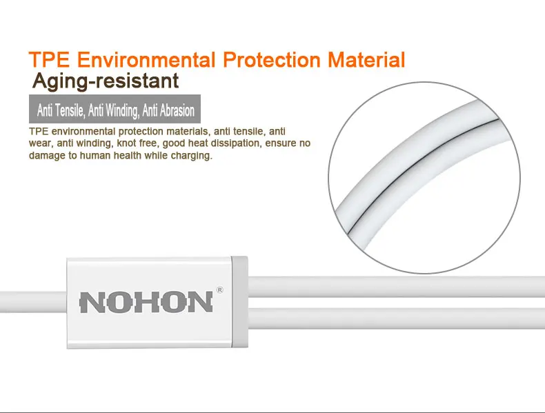 NOHON 2 в 1 USB кабель 8Pin type C Micro для iPhone 7 6 6S Plus iPad iPod для samsung lenovo Nokia LG Android USB провод