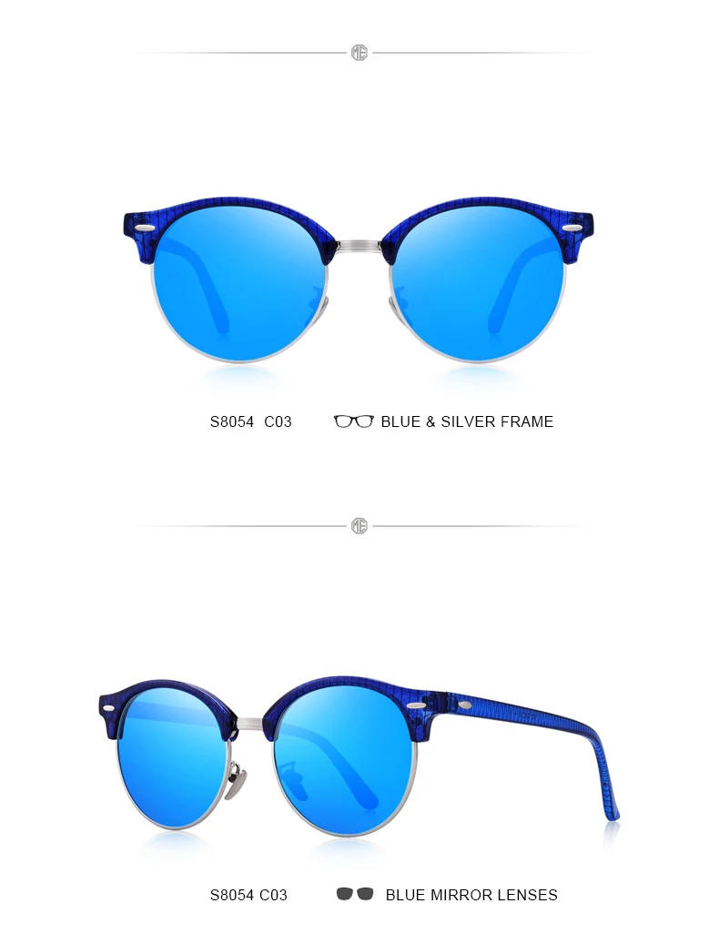 MERRYS DESIGN Men Women Classic Retro Rivet Polarized Sunglasses Unisex Glasses Fashion Male Eyewear UV400 Protection S8054N