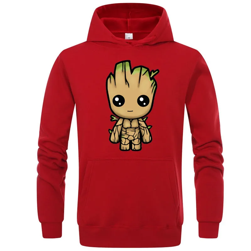 Мужская толстовка с капюшоном Marvel Groot Повседневная Толстовка в стиле Харадзюку