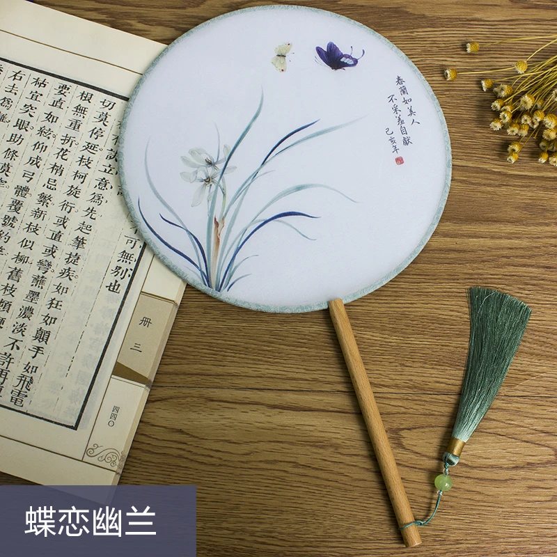 Китайский стиль Hanfu древний вентилятор круглый ручной дамы подарок украшение |