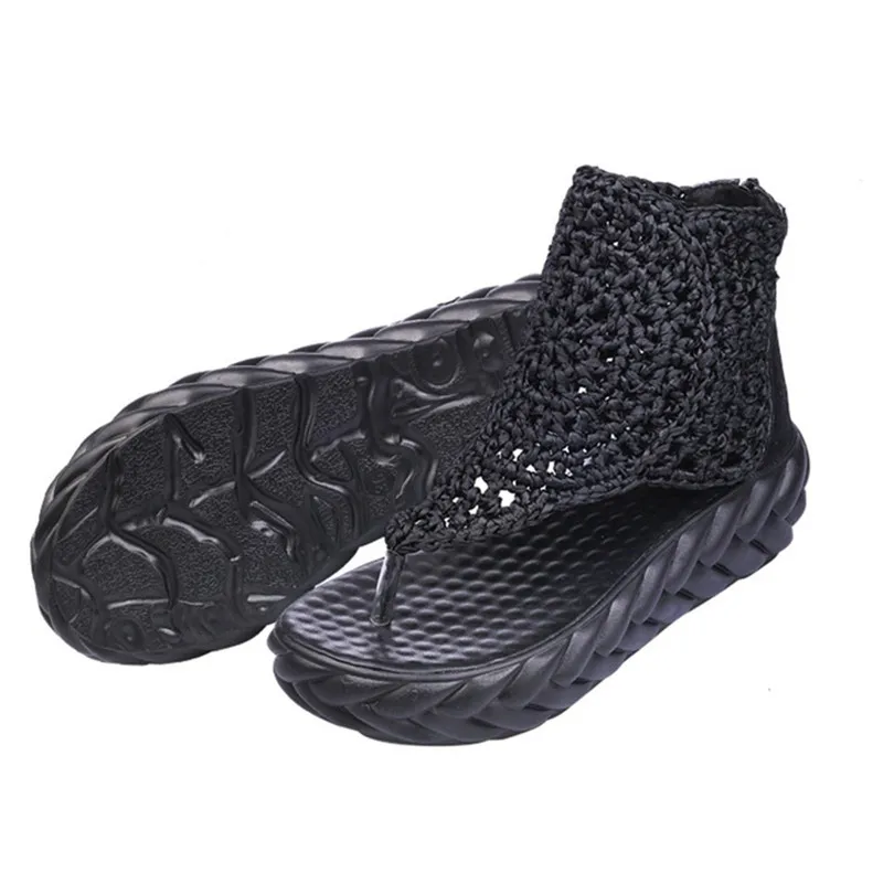 LIN KING/новые женские сандалии гладиаторы Летние туфли на танкетке с цветочным