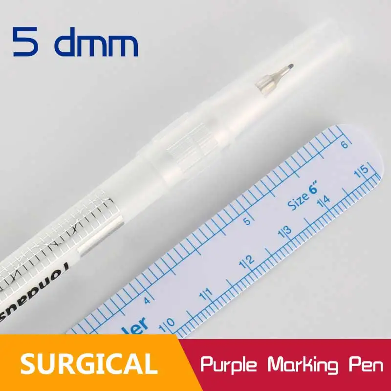 Перманентный маркер для бровей и кожи измерительный с линейкой одноразовая