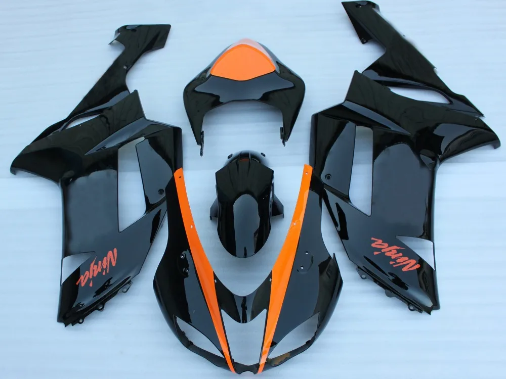 

+ orange black Fairing kit FOR Kawasaki NINJA ZX 6R 636 07 08 ZX-6R 07-08 ZX6R 2007 2008 ZX 6R 07 08 fairings & tail cove