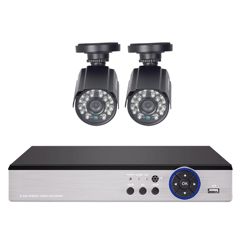 DEFEWAY HD 1080N 4 канальная система видеонаблюдения DVR KIT 2PCS 1200TVL Домашняя безопасность