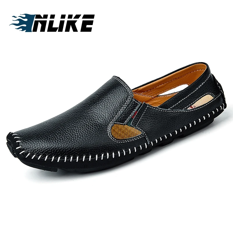 

Inlike Men'S Big Size Casual Shoes Male Summer Driving Shoes Leather Shoes JW645