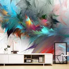 Фотообои 3D абстрактная Акварель Искусство красочные перья фрески гостиной спальни креативный Декор настенная живопись обои