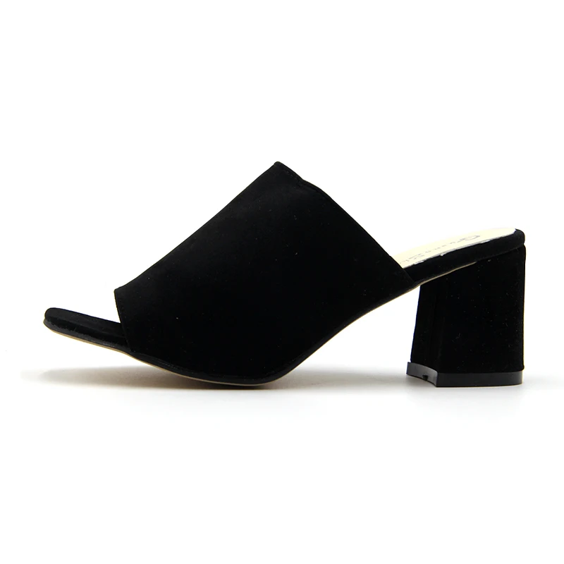 Weweya/2018 Летние босоножки модные мюли на высоком каблуке с квадратным открытым