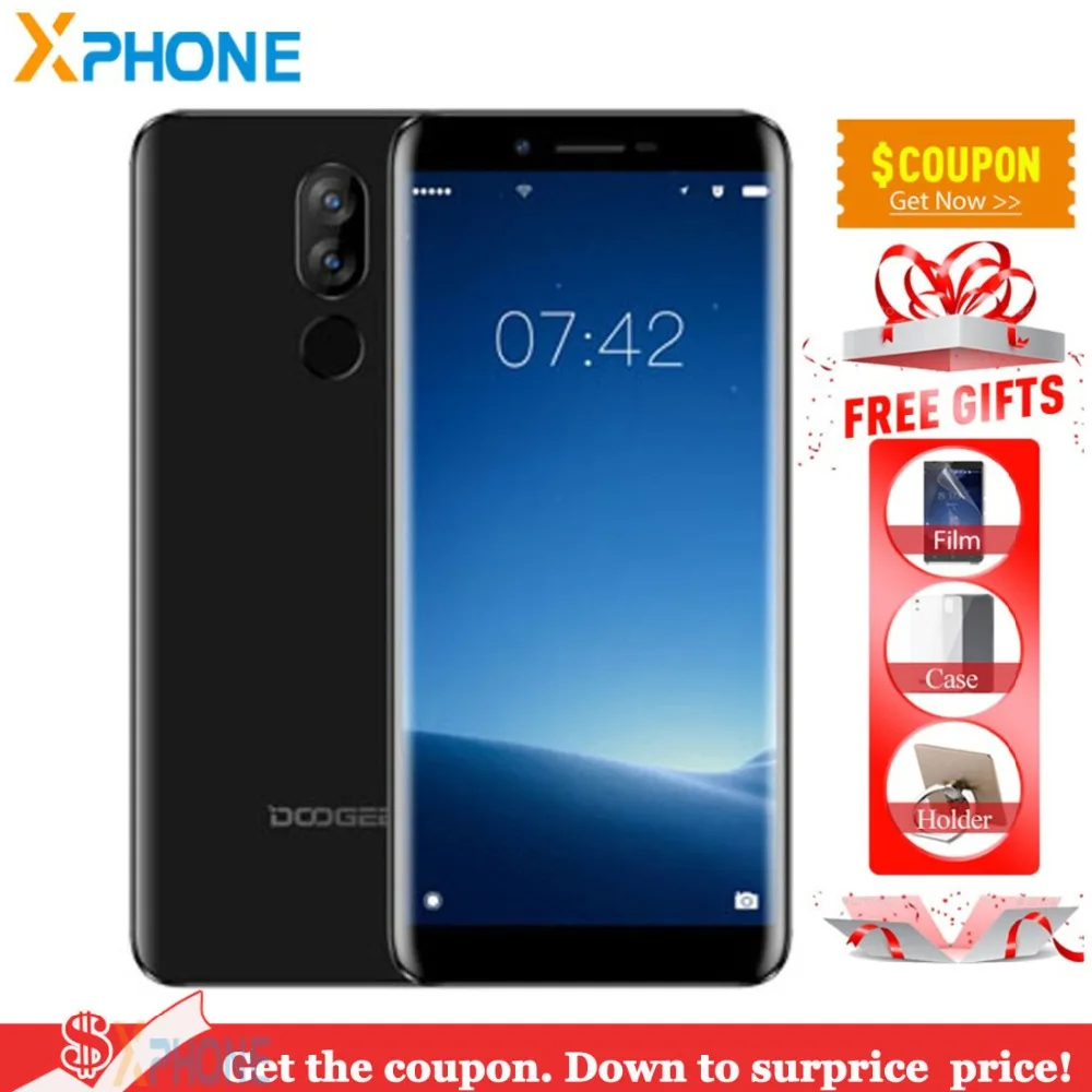 DOOGEE X60L 2 Гб 16 4G LTE 5 дюймов 18:9 полный экран 13.0MP + 8.0MP 3300 мАч Мобильный телефон Android 7 0