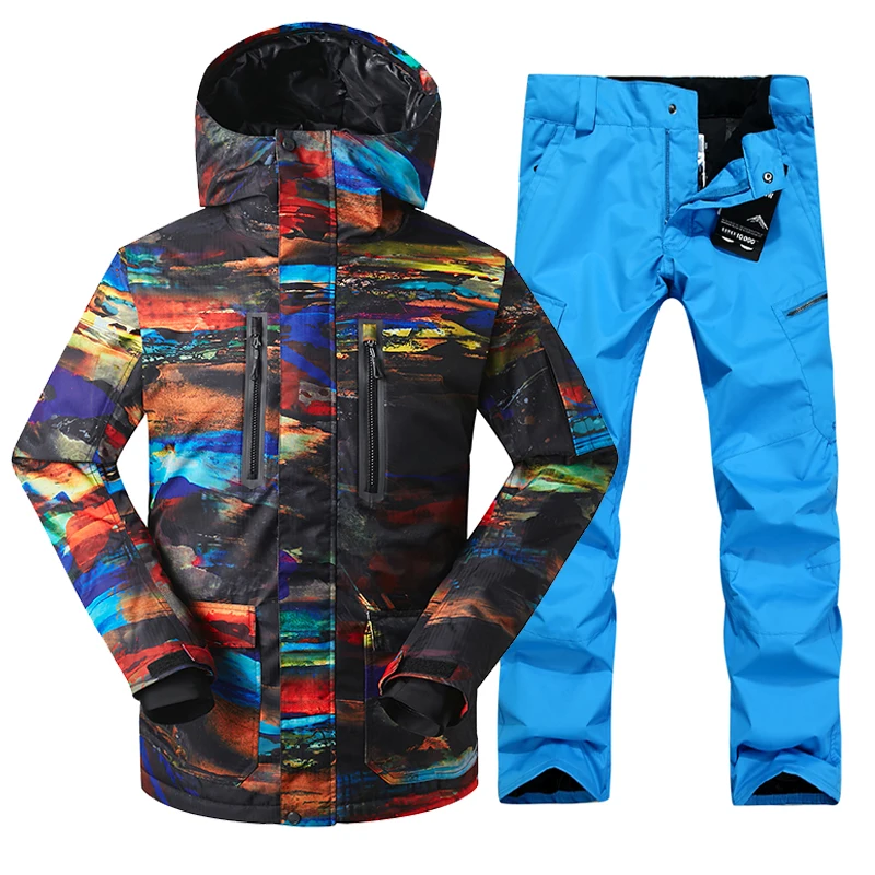 GSOU SNOW Skiing Suit Men's Winter Windproof Warm Thick Snow Outdoor Waterproof Breathable Ski Jacket Pants For Men | Спорт и