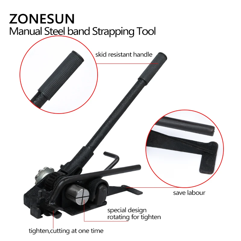 

ZONESUN HM-98 Guaranteed 100% New Manual Steel Band Belt Band Strapping Tool for 20mm Steel Strap