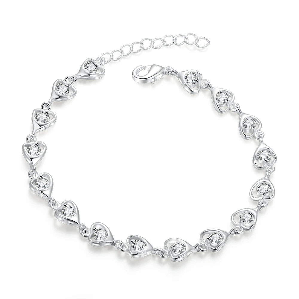 Женский браслет из серебра 925 пробы с фианитом|bangle men|bangle standsilver pearl bangle |