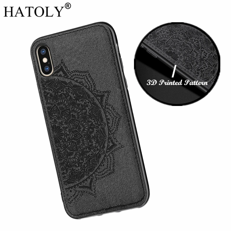 Чехол HATOLY с 3D цветами для iPhone X чехол IPhone XS мягкая силиконовая кромка ткань