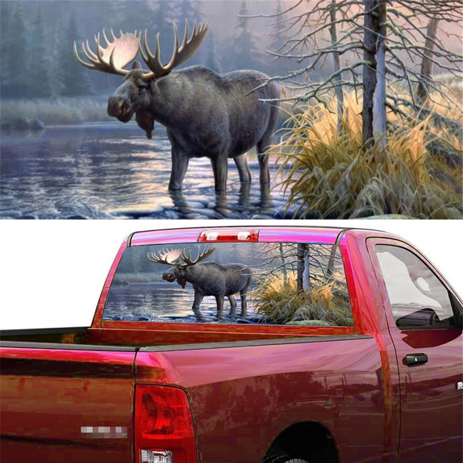 Наклейка на заднее окно 22 &quotx 65&quot наклейка лесные животные Moose для грузовика