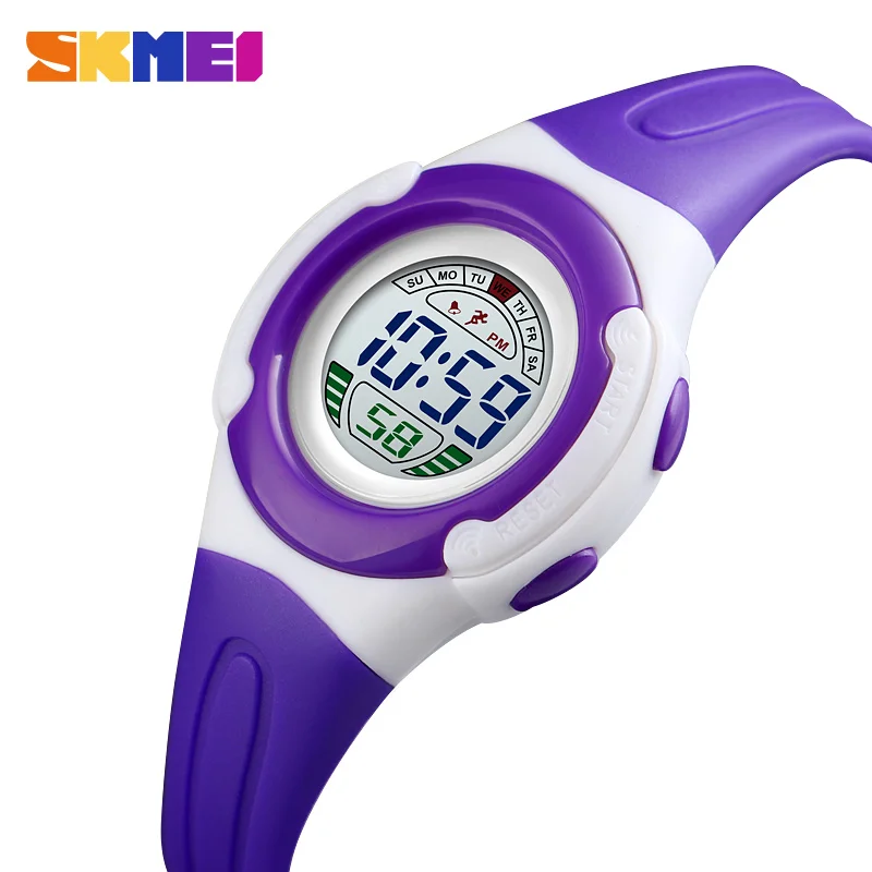 Purple SKMEI детские часы спортивный стиль наручные часы модные детские электронные часы 5 бар водонепроницаемые детские часы montre enfant 1479 - Цвет: Purple