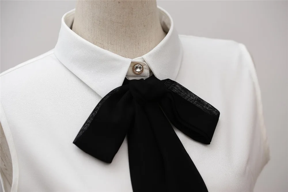 Длинный Повседневный жилет с бантом ожерелье воротник рубашки оптовая продажа