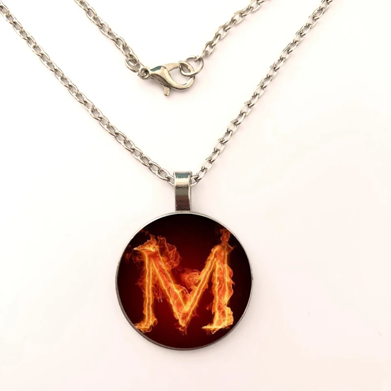 Ручной работы Буквы B M подвесной стеклянный купол ювелирные изделия Серебряное