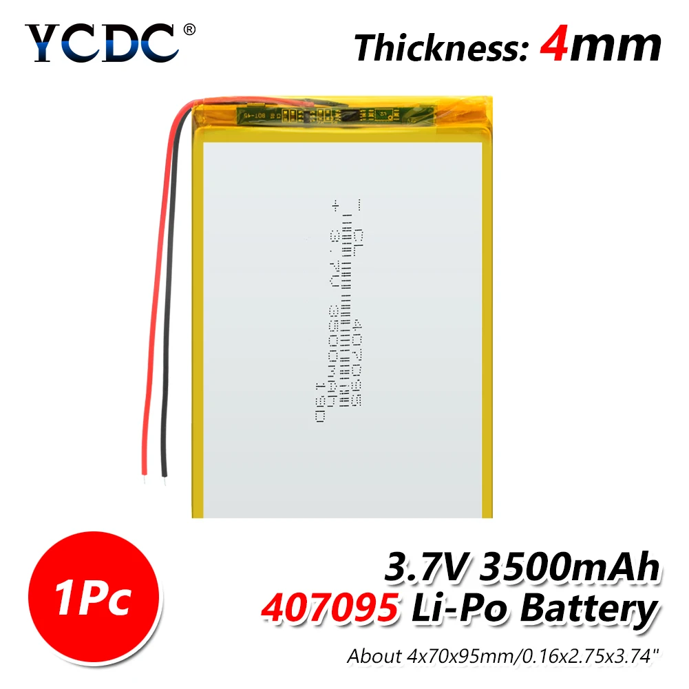 1 PCS Перезаряжаемая батарея 3,7 v 407095 3500mAh литий-ионная полимерная батарея с печатной платой для камеры power Bank gps Tablet DVD PAD MID - Цвет: 1 PCS