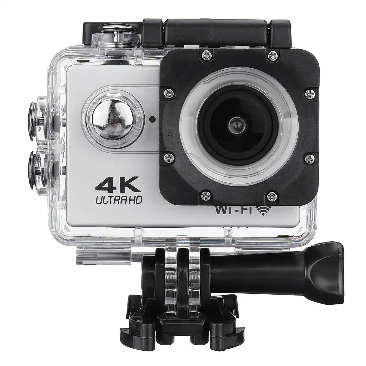 Серебристый Экшн-камера+ пульт управления для Ultra Hd 4k 30m Wifi 2,0 170d экран 1080p Подводная Водонепроницаемая профессиональная спортивная камера - Цвет: Серебристый